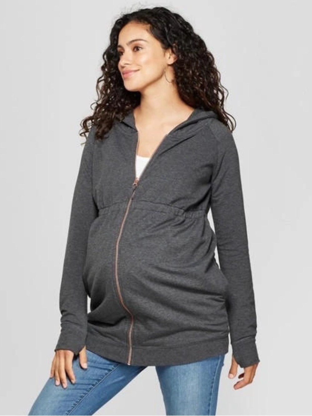Isabel Maternity Zip Front Hoodie